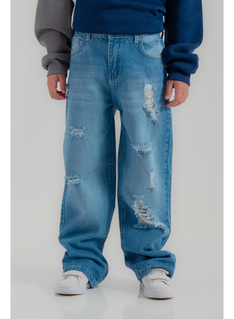 سي إن جينز وير كيدز جينز أولادي واسع بقصة ممزقة - Image 2